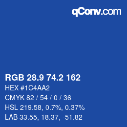 Color code: RGB 28.9 74.2 162 | qconv.com