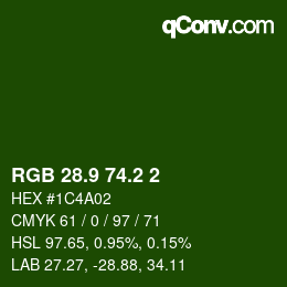 カラーコード: RGB 28.9 74.2 2 | qconv.com