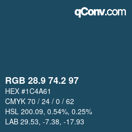 Color code: RGB 28.9 74.2 97 | qconv.com