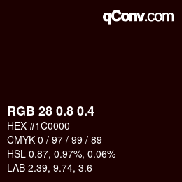 カラーコード: RGB 28 0.8 0.4 | qconv.com