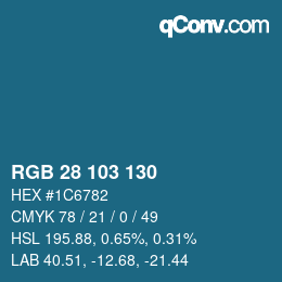 カラーコード: RGB 28 103 130 | qconv.com