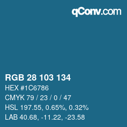 カラーコード: RGB 28 103 134 | qconv.com