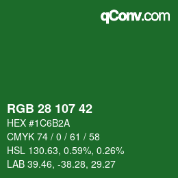 Farbcode: RGB 28 107 42 | qconv.com