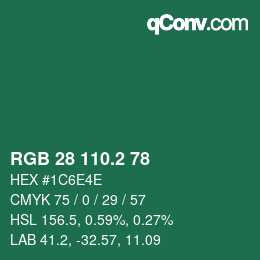 カラーコード: RGB 28 110.2 78 | qconv.com