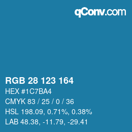 カラーコード: RGB 28 123 164 | qconv.com
