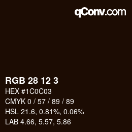Color code: RGB 28 12 3 | qconv.com
