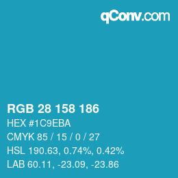 Color code: RGB 28 158 186 | qconv.com