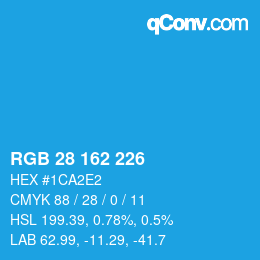 Color code: RGB 28 162 226 | qconv.com