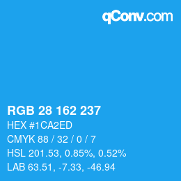 Color code: RGB 28 162 237 | qconv.com
