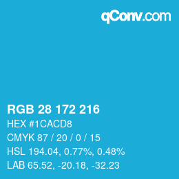 カラーコード: RGB 28 172 216 | qconv.com