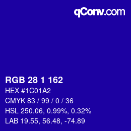 Color code: RGB 28 1 162 | qconv.com