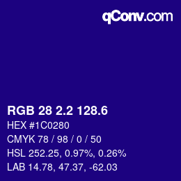 カラーコード: RGB 28 2.2 128.6 | qconv.com