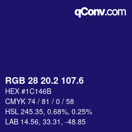 カラーコード: RGB 28 20.2 107.6 | qconv.com
