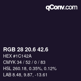 カラーコード: RGB 28 20.6 42.6 | qconv.com