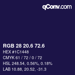 カラーコード: RGB 28 20.6 72.6 | qconv.com