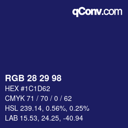 カラーコード: RGB 28 29 98 | qconv.com
