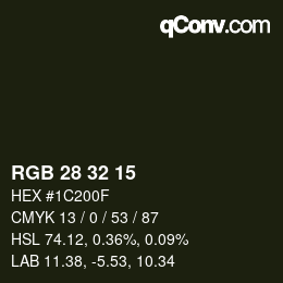 颜色代码: RGB 28 32 15 | qconv.com
