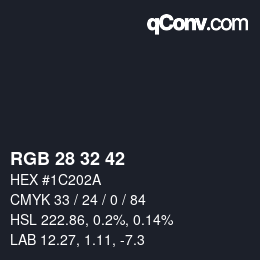 Color code: RGB 28 32 42 | qconv.com
