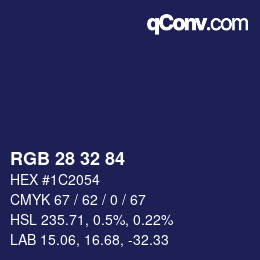 カラーコード: RGB 28 32 84 | qconv.com