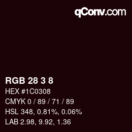 カラーコード: RGB 28 3 8 | qconv.com