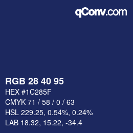 Color code: RGB 28 40 95 | qconv.com