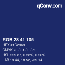 颜色代码: RGB 28 41 105 | qconv.com