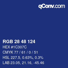 Color code: RGB 28 48 124 | qconv.com