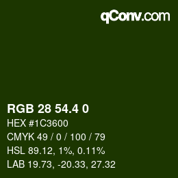カラーコード: RGB 28 54.4 0 | qconv.com