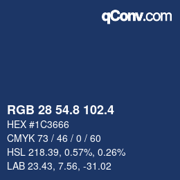 カラーコード: RGB 28 54.8 102.4 | qconv.com