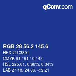 カラーコード: RGB 28 56.2 145.6 | qconv.com