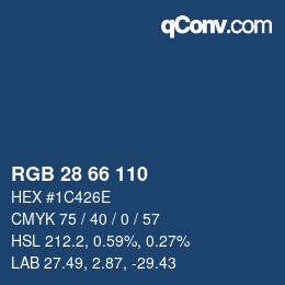 Farbcode: RGB 28 66 110 | qconv.com