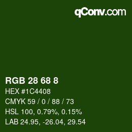Color code: RGB 28 68 8 | qconv.com
