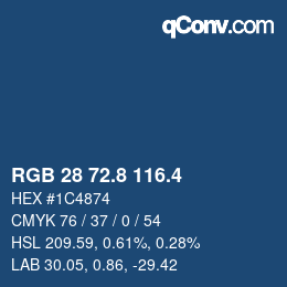 カラーコード: RGB 28 72.8 116.4 | qconv.com