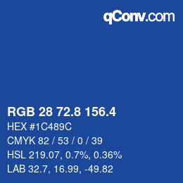 カラーコード: RGB 28 72.8 156.4 | qconv.com