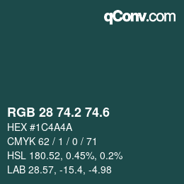 カラーコード: RGB 28 74.2 74.6 | qconv.com