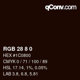 カラーコード: RGB 28 8 0 | qconv.com
