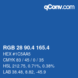 カラーコード: RGB 28 90.4 165.4 | qconv.com