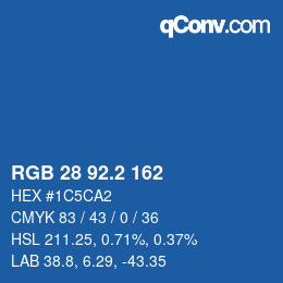 カラーコード: RGB 28 92.2 162 | qconv.com