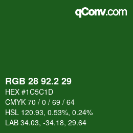カラーコード: RGB 28 92.2 29 | qconv.com