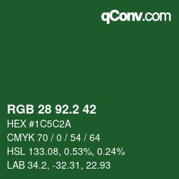 カラーコード: RGB 28 92.2 42 | qconv.com