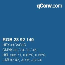 カラーコード: RGB 28 92 140 | qconv.com