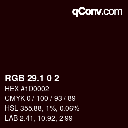 カラーコード: RGB 29.1 0 2 | qconv.com