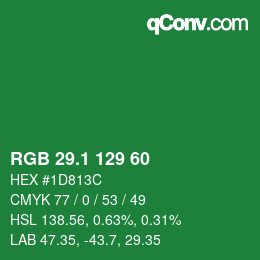 カラーコード: RGB 29.1 129 60 | qconv.com