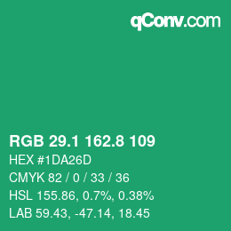 カラーコード: RGB 29.1 162.8 109 | qconv.com