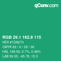 カラーコード: RGB 29.1 162.8 115 | qconv.com
