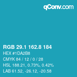 Farbcode: RGB 29.1 162.8 184 | qconv.com
