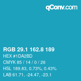 Color code: RGB 29.1 162.8 189 | qconv.com