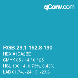 Color code: RGB 29.1 162.8 190 | qconv.com
