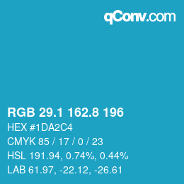 カラーコード: RGB 29.1 162.8 196 | qconv.com