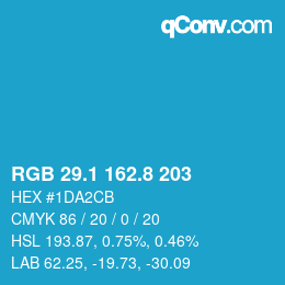 Color code: RGB 29.1 162.8 203 | qconv.com